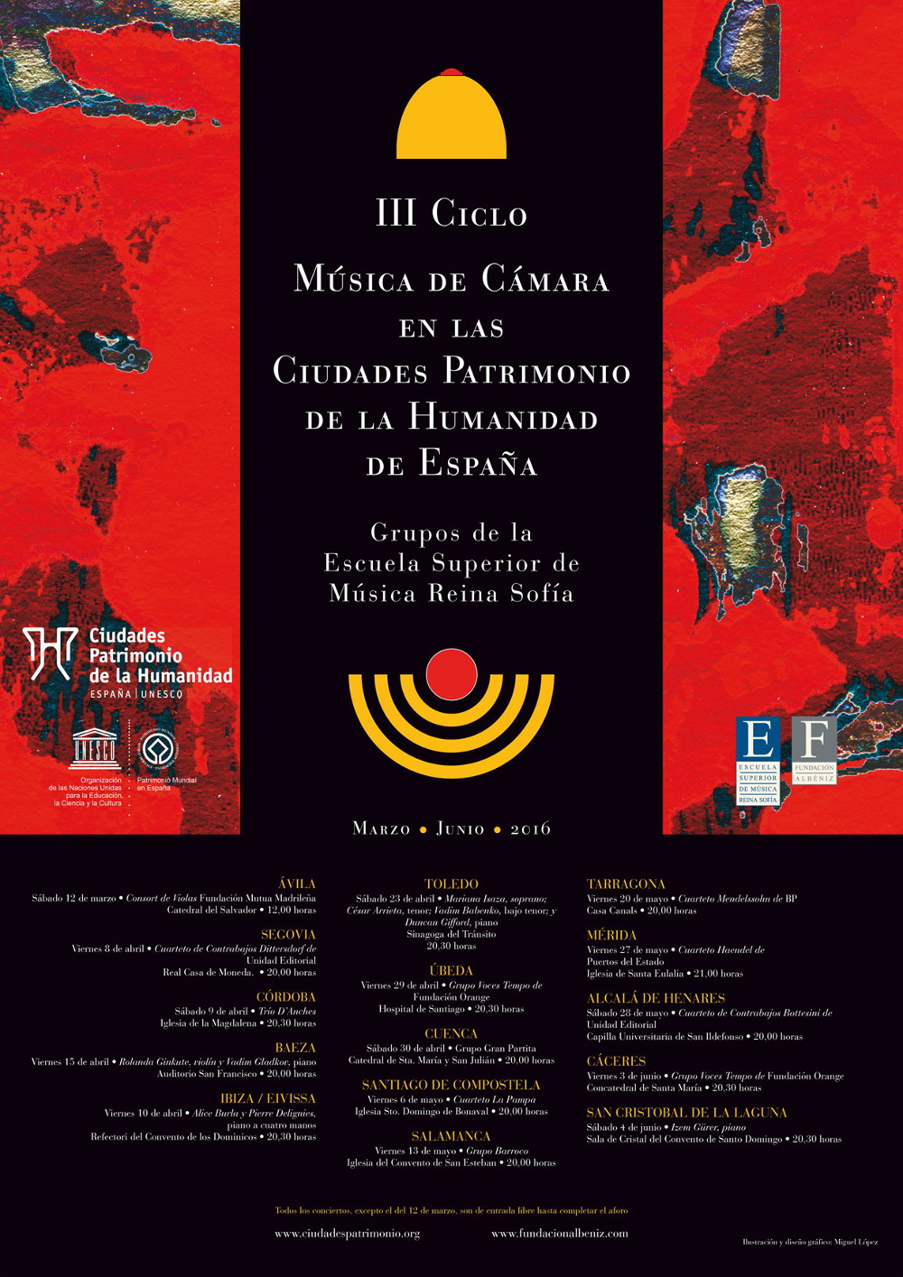 Cartel Música de Cámara Ciudades Patrimonio.