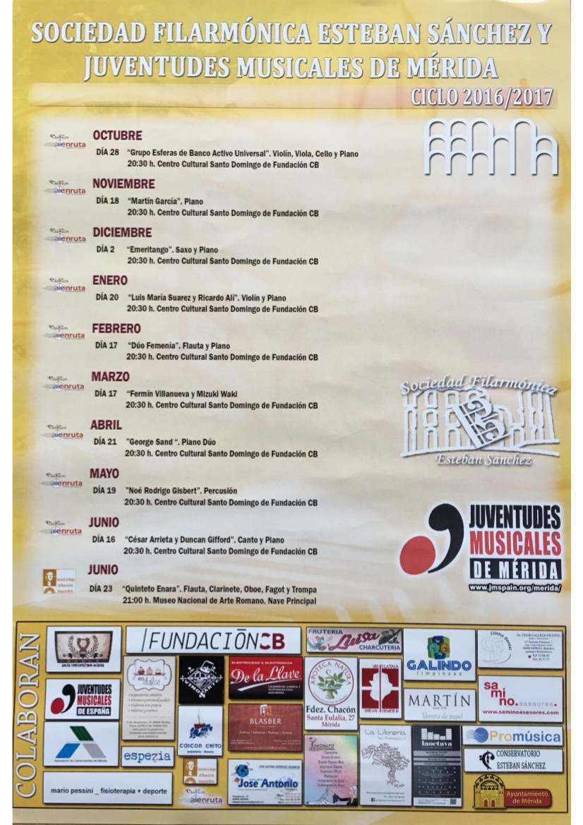 Cartel Temporada Conciertos 2016-2017