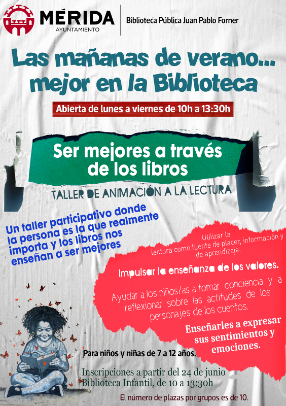 Cartel talleres verano biblioteca