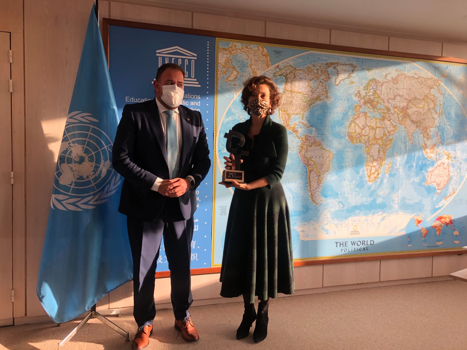 Entrega del premio en la Unesco 2