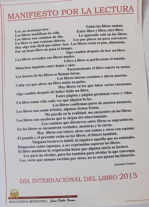 Manifiesto Día del Libro