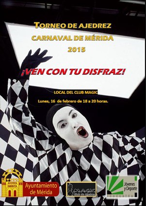 El club Magic, el Ayuntamiento y la Fundación Jóvenes y Deporte organizan el torneo de ajedrez Carnaval de Mérida