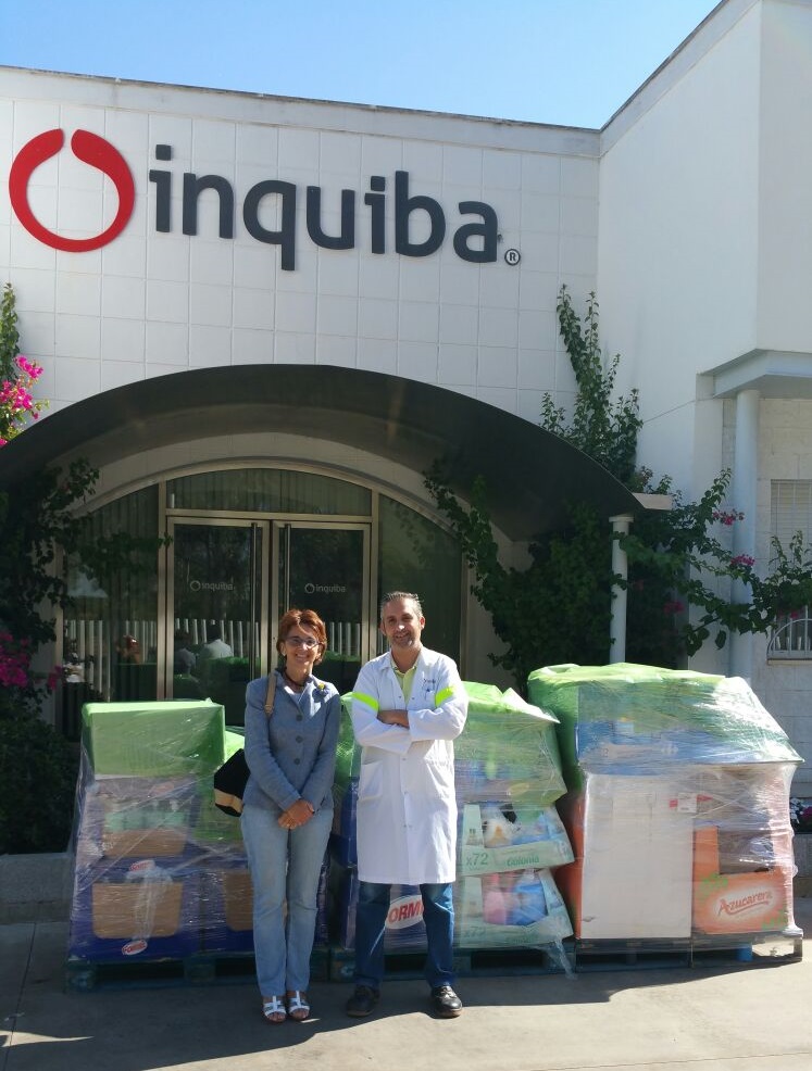 Mercedes Carmona y Mario Peña, responsable logístico de  Inquiba