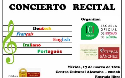 Concierto-recital de la Escuela de Idiomas y el Conservatorio en el Día de la EOI