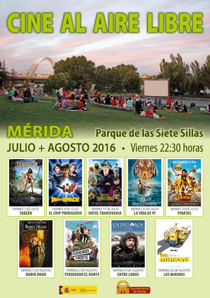 Cine al Aire LIbre -Parque 7 Sillas - Merida _ CARTEL