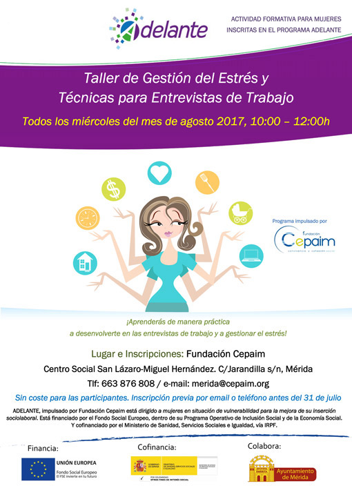 2taller-gestion-del-estres-y-entrevista-fundacion-cepaim-en-merida-programa-adelante
