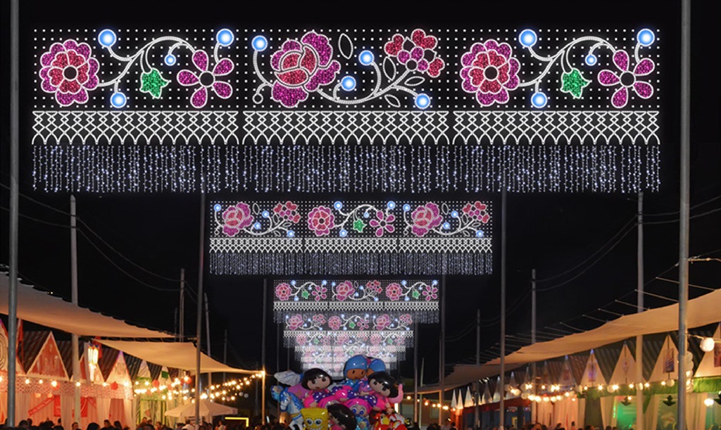La feria de Mérida estará iluminada por 87 arcos con diferentes motivos festivos