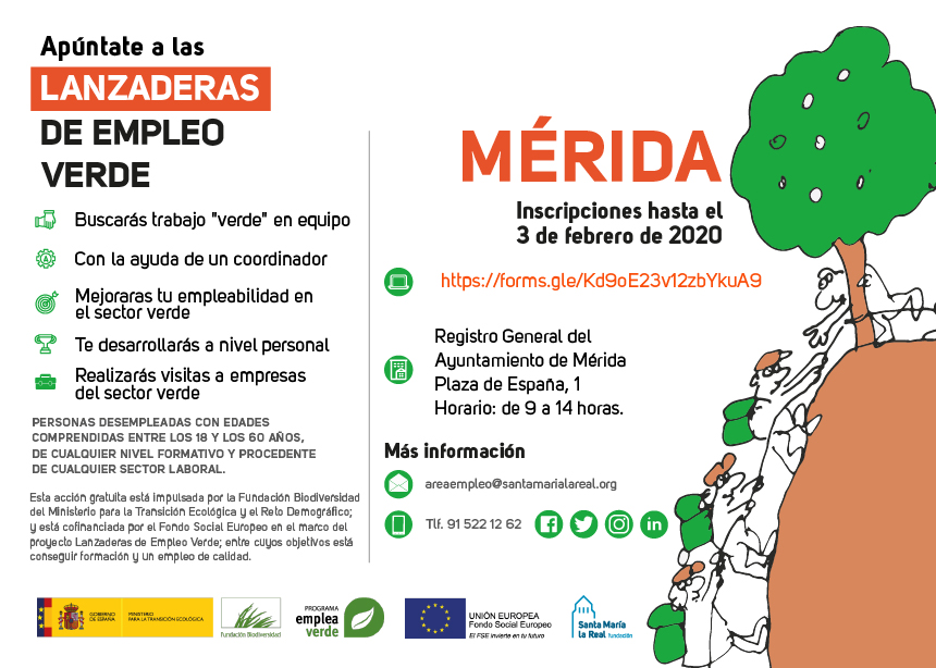 El ayuntamiento de Mérida muestra su satisfacción por formar parte de las 5 Lanzaderas Verdes que se desarrollarán en toda España