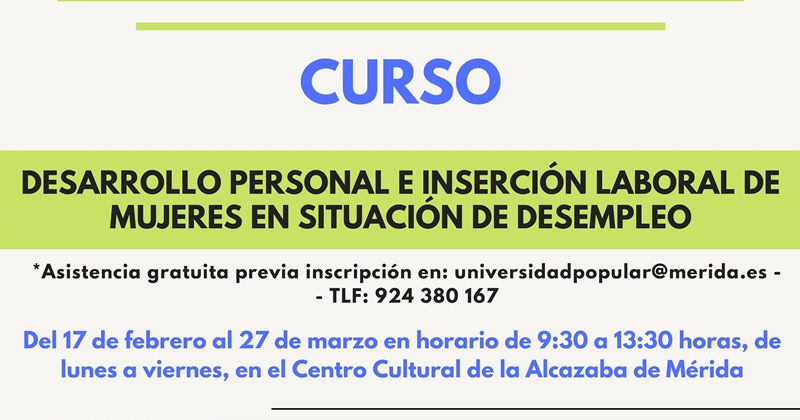 Curso para el desarrollo personal e inserción profesional para mujeres en situación de vulnerabilidad