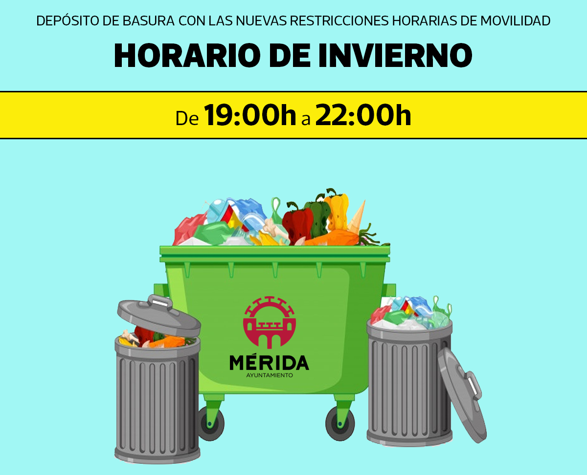 El ayuntamiento recuerda a la población que el depósito de basura en los contenedores es de 19:00h a 22:00h hasta que finalice el toque de queda