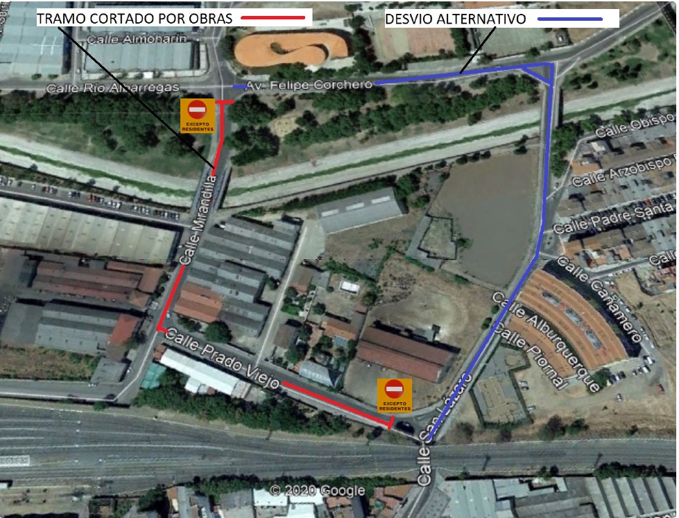 Mañana se cortará al tráfico el Camino Viejo de Mirandilla por el derribo del Centro de Transformación