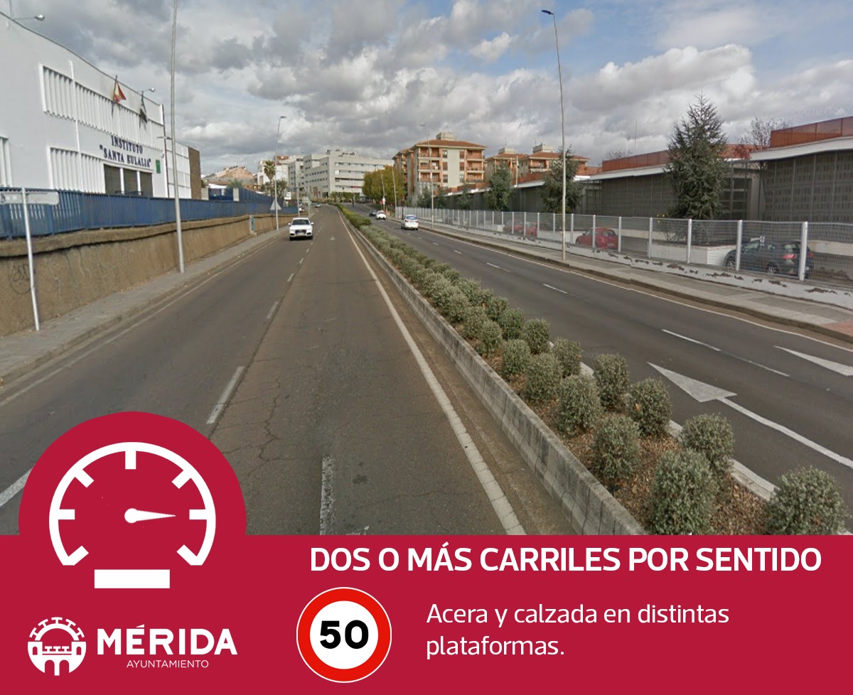 Velocidad 50 en doble sentido y dos carriles