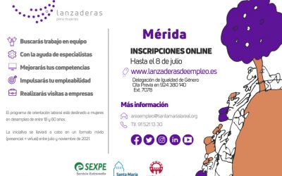 Mérida contará en julio con una nueva Lanzadera de Empleo para ayudar a 20 mujeres en desempleo a reforzar sus competencias digitales y reactivar su búsqueda de empleo