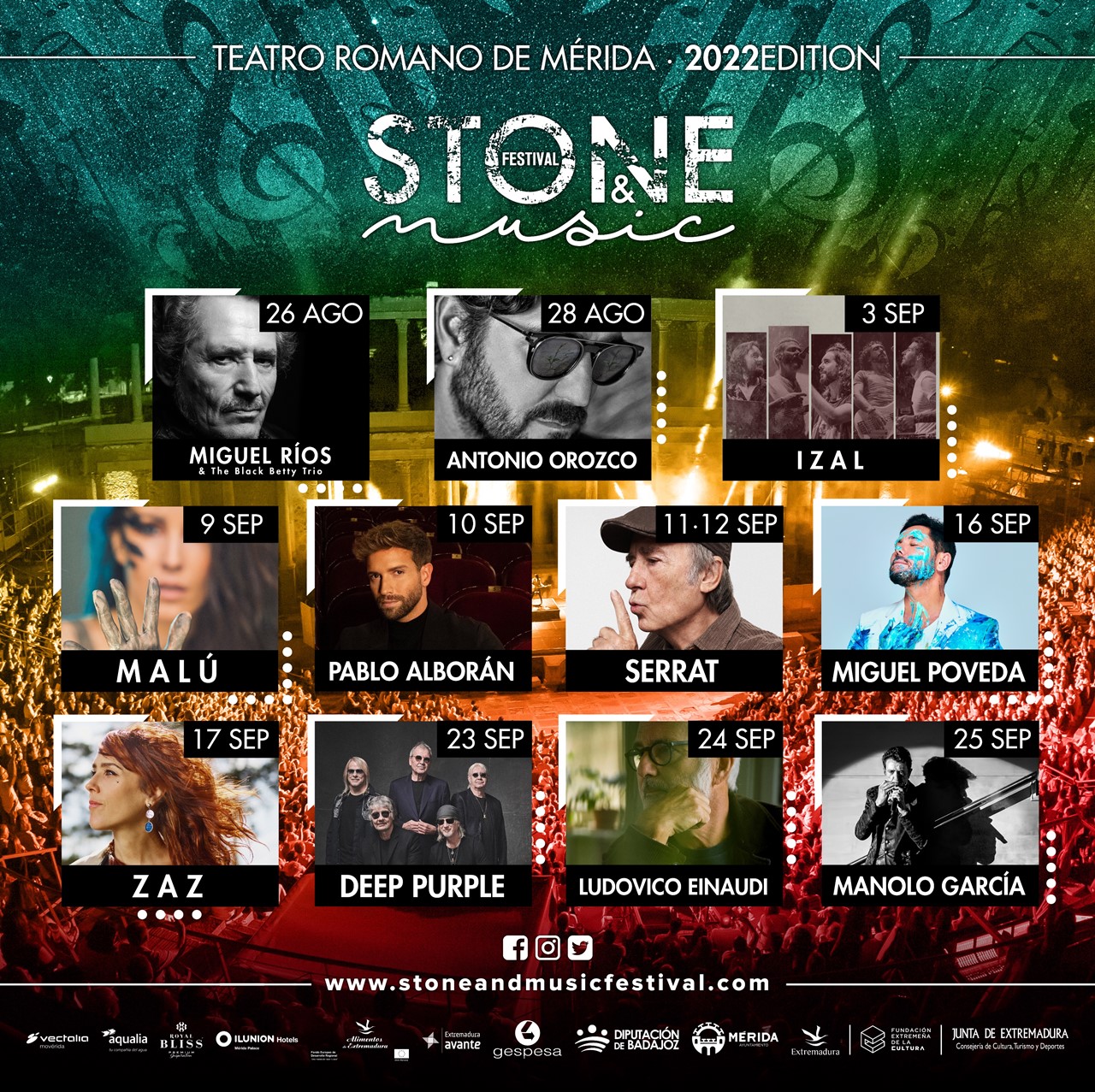 La Noche del Patrimonio, Miguel Poveda y Zaz en el "Stone & Music