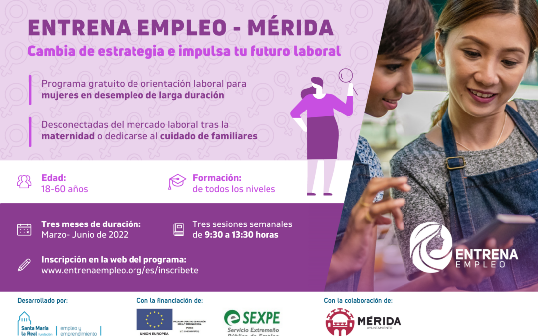 Últimos días para que mujeres en desempleo de larga duración se apunten al programa “Entrena Empleo”