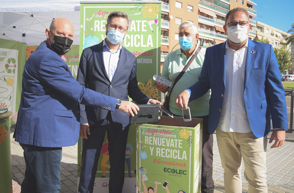 La Fundación ECOLEC celebra la sexta edición de la #GreenWeek22 en Mérida con el objetivo de seguir concienciando sobre la importancia del reciclaje de aparatos eléctricos y electrónicos