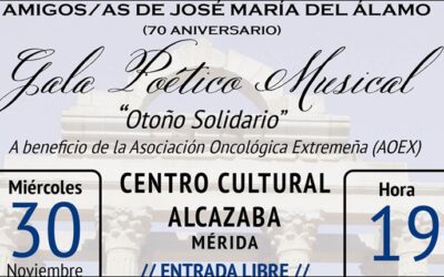 El Centro Cultural Alcazaba acoge mañana una Gala Poético-Musical a beneficio de AOEX
