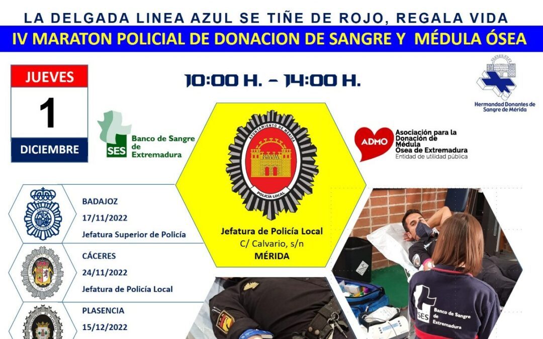 La Policía Local participa en un maratón policial de donación de sangre y médula ósea