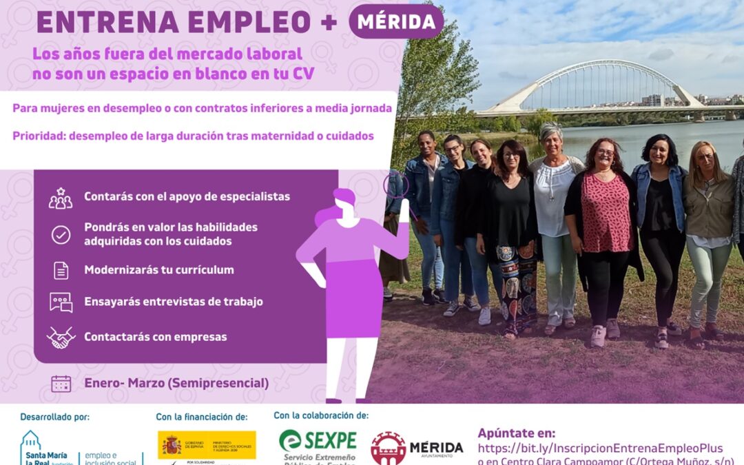 Mérida contará en enero con una nueva convocatoria de “Entrena Empleo +” para mejorar la empleabilidad de una veintena de mujeres