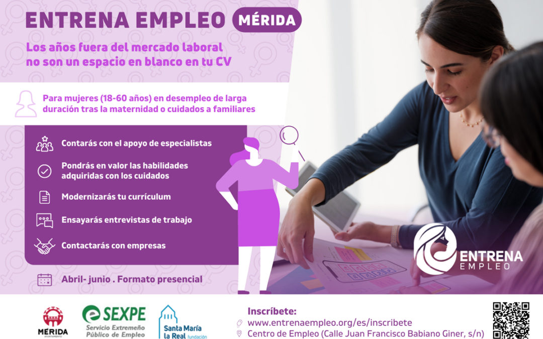 Mérida acogerá en abril una nueva convocatoria de “Entrena Empleo” para fomentar la inserción laboral de mujeres