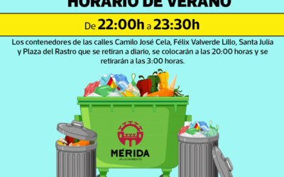 Entra en vigor el horario de verano de recogida de residuos y depósito en los contenedores