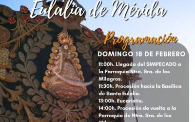 Prosiguen los actos del Año Jubilar Eulaliense con la gran peregrinación, este domingo, de la Hermandad del Rocío de Badajoz