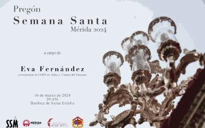 La periodista Eva Fernández pronunciará el próximo sábado, 16 de marzo, el pregón de la Semana Santa en la Basílica de Santa Eulalia