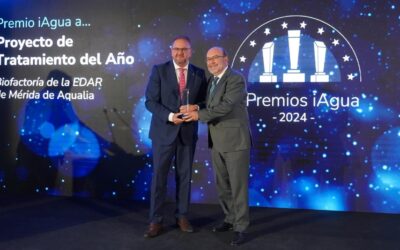 Mérida recibe el reconocimiento nacional en la ‘Spain Smart Water Summit’ de Madrid al mejor “Proyecto de Tratamiento del Año” por la mayor planta de tratamiento de aguas residuales de Europa basada en microalgas