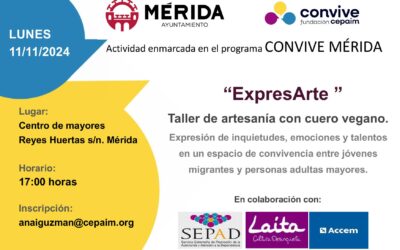 Los Centros de Mayores “Reyes Huertas” y “El Calvario” celebrarán la próxima semana un taller de artesanía dentro del programa “Convive Mérida”