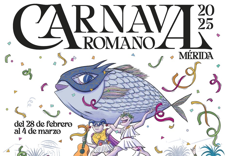 El Carnaval Romano de Mérida ya tiene cartel anunciador realizado por el ilustrador Manuel Acedo Lavado con Rómulo y Remo y la sardina como protagonistas