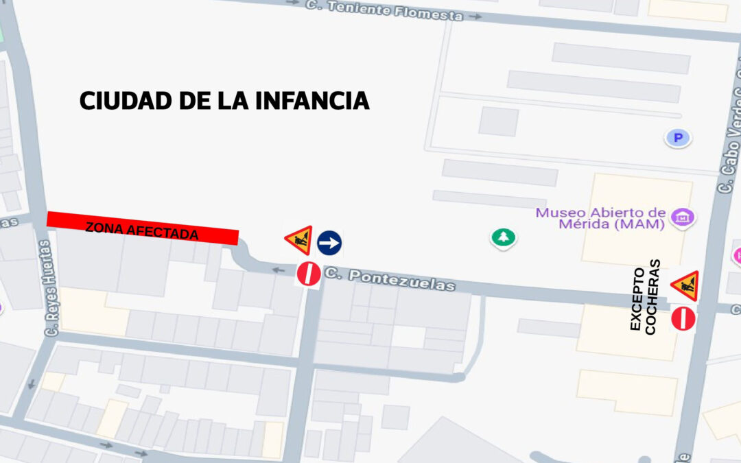 Corte al tráfico de la calle Pontezuelas, en el tramo entre Reyes Huertas y Diego María Crehuet