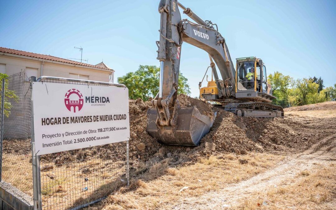 Comienzan los trabajos para la construcción del Hogar de Mayores de Nueva Ciudad por dos millones de euros pagados íntegramente por Diputación de Badajoz y el Ayuntamiento de Mérida