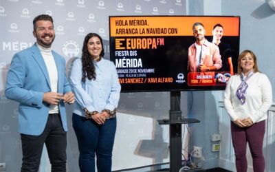 El sábado 29 de noviembre, la Plaza de España acogerá la gran fiesta “Hola Mérida, arranca la Navidad con Europa FM con la participación de Djs nacionales y locales