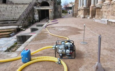 El Ayuntamiento de Mérida y Aqualia trabajan para proteger el corazón del Teatro Romano