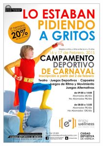Abierto el plazo de inscripción para participar en el Campus Deportivo de Carnaval 2015 en la Ciudad Deportiva de Mérida