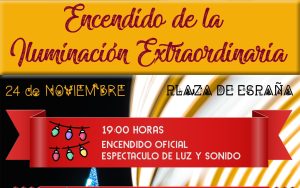 El encendido de la iluminación extraordinaria de Navidad tendrá lugar esta tarde en la Plaza de España a las 19 horas
