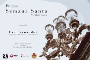 La periodista Eva Fernández pronunciará el próximo sábado, 16 de marzo, el pregón de la Semana Santa en la Basílica de Santa Eulalia