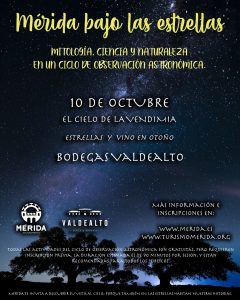 El Ayuntamiento organiza, este viernes, una ruta astronómica gratuita, con cata de vinos, denominada “El cielo de la vendimia: estrellas y vino en otoño”