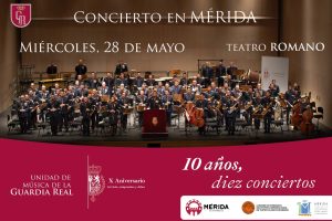 El Teatro Romano acoge mañana el concierto conmemorativo del 10º aniversario de la proclamación de Su Majestad el Rey a cargo de la Unidad de Música de la Guardia Real
