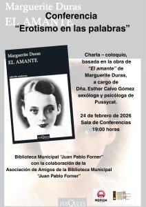 Charla coloquio en la Biblioteca Municipal sobre El amante de Duras a cargo de Esther Calvo