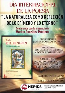 La Biblioteca Municipal celebra el Día Internacional de la Poesía con Emily Dickinson