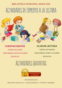 La biblioteca de la Zona Sur ofrece un club de lectura y un cuentacuentos