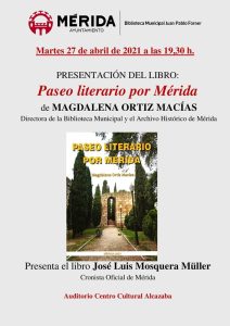 Magdalena Ortíz presenta esta tarde su libro "Paseo literario por Mérida"