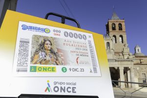 Ya están a la venta los más de 5 millones de cupones de la ONCE con la imagen de Santa Eulalia para el sorteo del próximo 9 de diciembre con motivo de la apertura del Año Jubilar Eulaliense