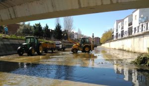 Mañana finalizará la limpieza del cauce del Albarregas