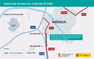 Rodríguez Osuna afirma que las obras del Nuevo Acceso Sur a Mérida es una “magnífica noticia para la ciudad gracias a las gestiones con el Ministerio del Ayuntamiento y la Junta de Extremadura”