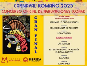La chirigota “Sabemos lo que queremos” y la comparsa “El coleccionista de alegrías” abrirán el jueves la Gran Final del COAM