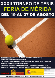 El Torneo de Tenis de ferias se celebrará del 19 al 27 de agosto
