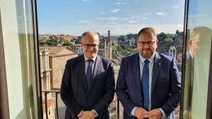 El alcalde de Roma visitará Mérida el próximo año para la firma del protocolo de colaboración entre ambas ciudades