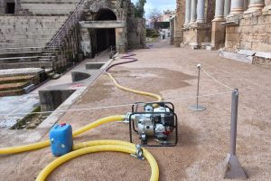 El Ayuntamiento de Mérida y Aqualia trabajan para proteger el corazón del Teatro Romano